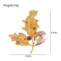 Maple Leaf Crystal Metal Brooch Pin for Jackets and Lapels view 2