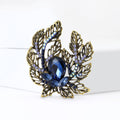 Antique Leaf Nest Crystal Brooch for Jackets Scarves and Coats view 4