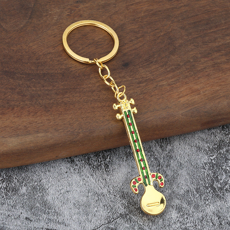 Xinjiang Rewap Alloy Souvenir Musical Instrument Keychain Gift Pendant