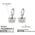 Gold and Silver Tone Pave Crab Charm Hoop Earrings view 6