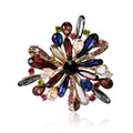 Radiating Crystal Flower Brooch in Three Colors for Jackets, Coats, and Scarves view 5