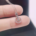 Silver Crown Open Circle Drop CZ Pendant Necklace Chain view 2