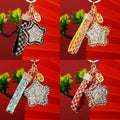 Full Crystal Star Keychains with Jeweled Wrist Straps in Eight Colors view 3