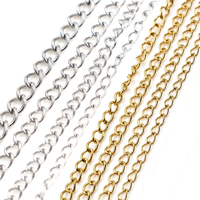 Mixed Link Metal Extension Chains in Silver and Gold Tones