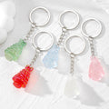 Translucent Christmas Tree Split Ring Keychains in Five Colors view 1