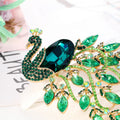 Green Gold Tone Peacock Crystal Metal Brooch Pin for Jackets and Lapels view 4