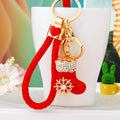 Christmas Stocking Reindeer Snowman and Hat Keychains with Red Loops view 11