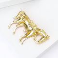 Orange Enamel Horse Brooch with Gold Tone Outline Clothing Pin view 4