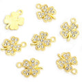 Clear Crystal Flower Metal Jewelry Charms, 2 Finishes view 3