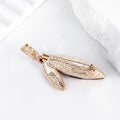 Leaf Crystal Two Designs Metal Brooch Pin for Jackets and Lapels view 3