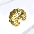 Fluted Fan Shell Brooch In Gold And Silver Tone Finishes view 4
