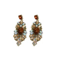 Multicolor Crystal Cluster Drop Earrings With Decorative Details view 5