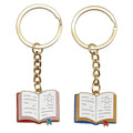 Open Book Sun Face Enamel Keychain Blue or Red Cover view 5