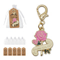 Pink Rose Thank You Mom Enamel Keychain Gold Clasp view 1