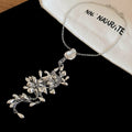 Silver Tone Teardrop Cluster Tassel Necklace Fashion Jewelry view 6