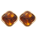 Amber Brown Resin Stud Earrings In Two Shapes Jewelry view 5