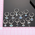 Silver Tone Evil Eye Charm Huggie Hoop Earrings Eleven Styles view 5