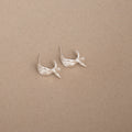 Silver Tone Small Rabbit Silhouette Novelty Stud Earrings view 2