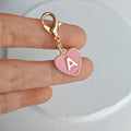 Pink Enamel Heart Letter Charms A-Z With Gold Lobster Clasp Pendant view 6
