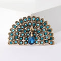 Rhinestone Peacock Fan Brooch Full Crystal Spread Tail Pin view 7