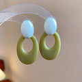 Oval Open Resin Drop Earrings In Three Colors Jewelry Design view 7
