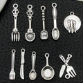 Alloy Antique Silver Tableware Metal Charms with 11 Listed Options view 3