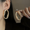 Gold Oval Hoops