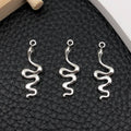 Antique Silver Zinc Alloy Snake Charm Pendant for DIY Bracelets Necklaces and Keychains
