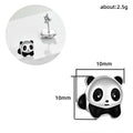 Silver Black Enamel Cartoon Panda Stud Earrings Pair view 5