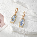 Gold Vase Resin Dried Flower Huggie Hoop Earrings 6 Styles view 2