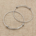 Polished Silver Tone Adjustable Wire Coil Bangle Bracelet view 4