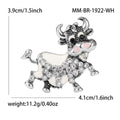 Crystal Ox Brooch in Detailed Metal and Crystal Design view 8