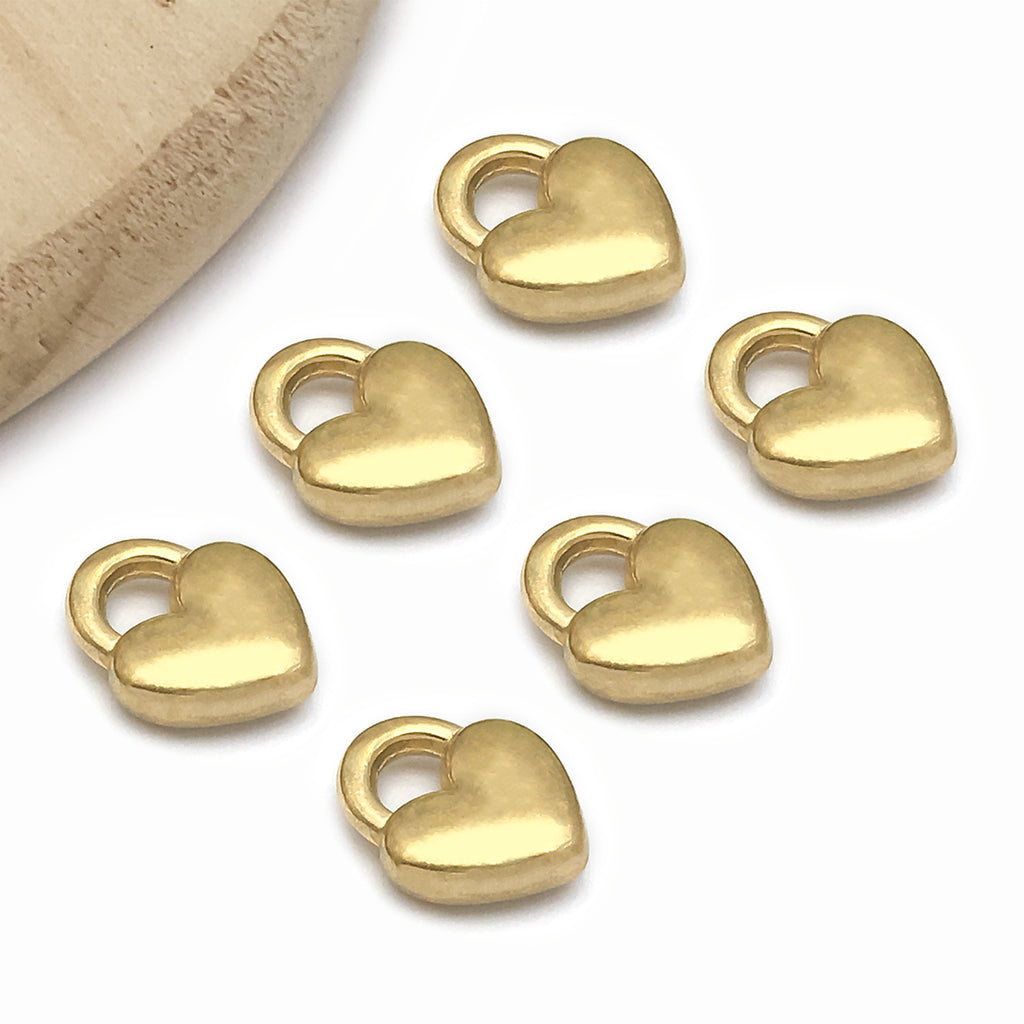Stainless Steel Gold Hollow Heart Key Charm Pendant for DIY Earrings Necklace