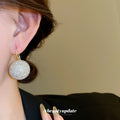 Crystal Covered Ball Gold Tone Huggie Drop Earrings view 3