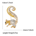 Enamel Rhinestone Squirrel Brooch Gold Tone Animal Pin view 7