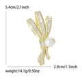 Pearl Ribbon Bow Brooch In 2 Styles With Polished Metal Details view 5