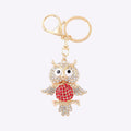 Rhinestone Owl Keychain Gold Clasp Four Belly Colors view 5