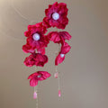 Red Fabric Floral Drop Earrings in Four Distinct Designs view 9