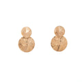 Gold and Silver Textured Double Disc Stud Earrings view 5