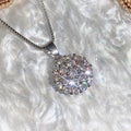 Silver Tone Round Floral Cluster Pendant Necklace Polished Jewelry view 2