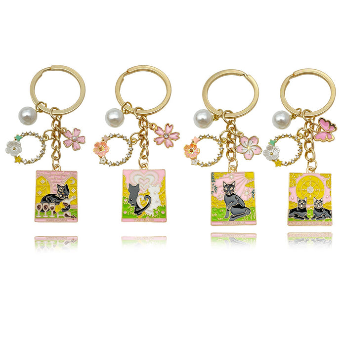 Cat Charm Keychains in 4 Pictured Variations for Bags and Keys