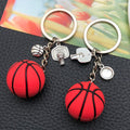Red Basketball PVC Keychain with Hoop and Ball Charms view 4