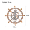 Rose Gold Anchor Crystal Two Designs Metal Brooch Pin view 2