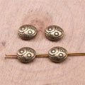 Sun Pattern Oval Beads in 2 Metal Finishes for Jewelry Making view 4