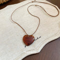 Wood Mushroom Pendant Silver Chain Pearl Crystal Necklace view 4