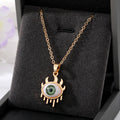 Gold and Silver Tone Geometric Evil Eye Pendant Necklaces view 5