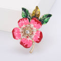 Enamel Flower Brooch In 2 Styles With Enamel And Crystal Details view 6