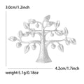 Matte Gold Silver Fortune Tree Textured Metal Brooch view 7