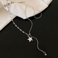 Silver Tone Star Pendant Necklace In Two Asymmetric Styles view 6