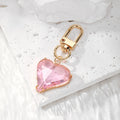 Faceted Heart Crystal Keychains Gold Lobster Clasp 7 Colors view 10